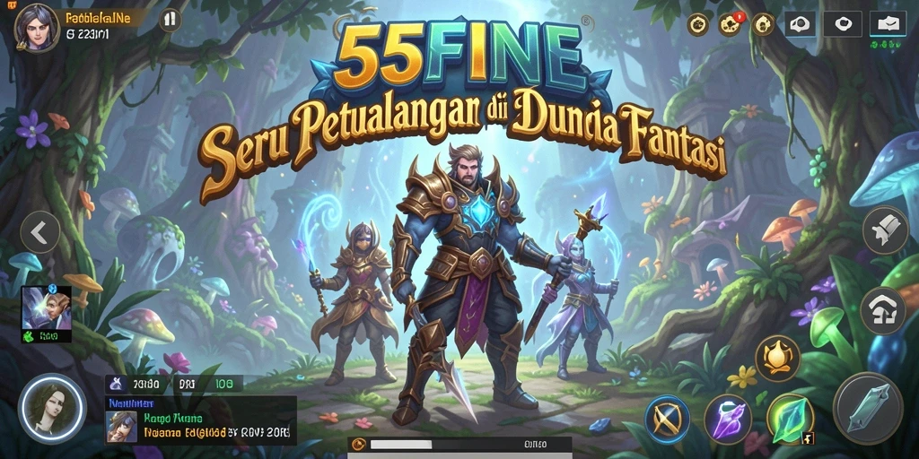 Screenshot gameplay 55FIVE menampilkan petualangan epik dan grafis menawan.