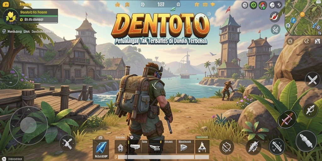 Tampilan gameplay DENTOTO yang menakjubkan di dunia terbuka.