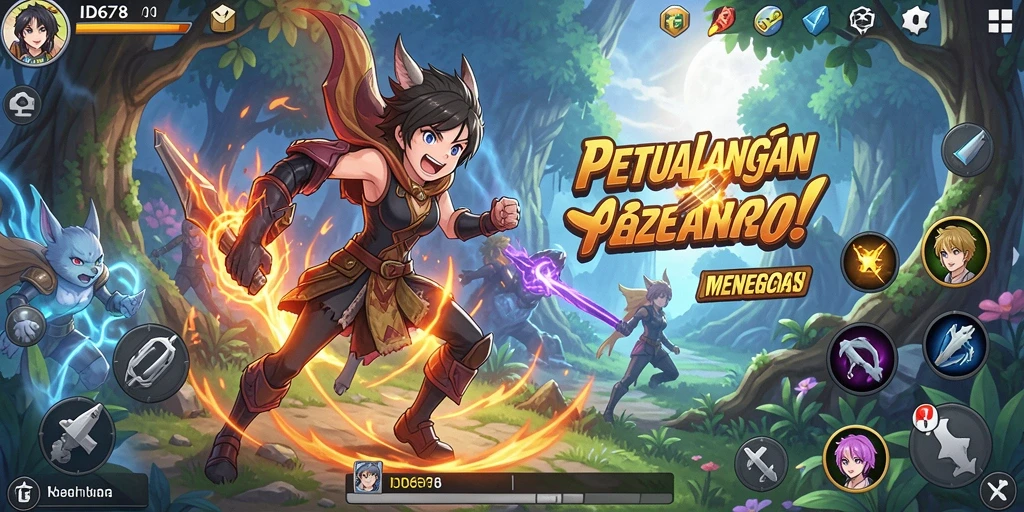Screenshot ID678 menunjukkan pertarungan karakter anime yang mendebarkan.