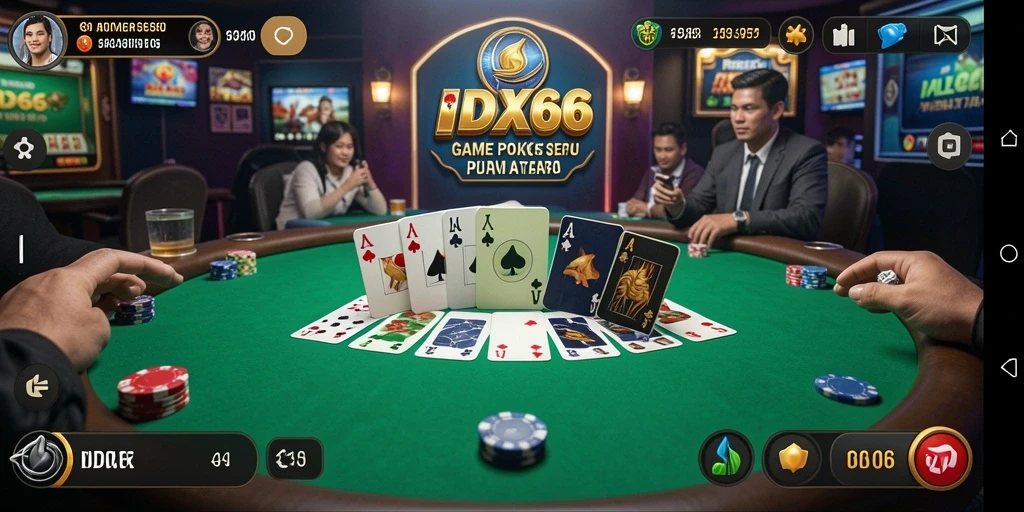 Tampilan gameplay Poker yang seru di IDX66.