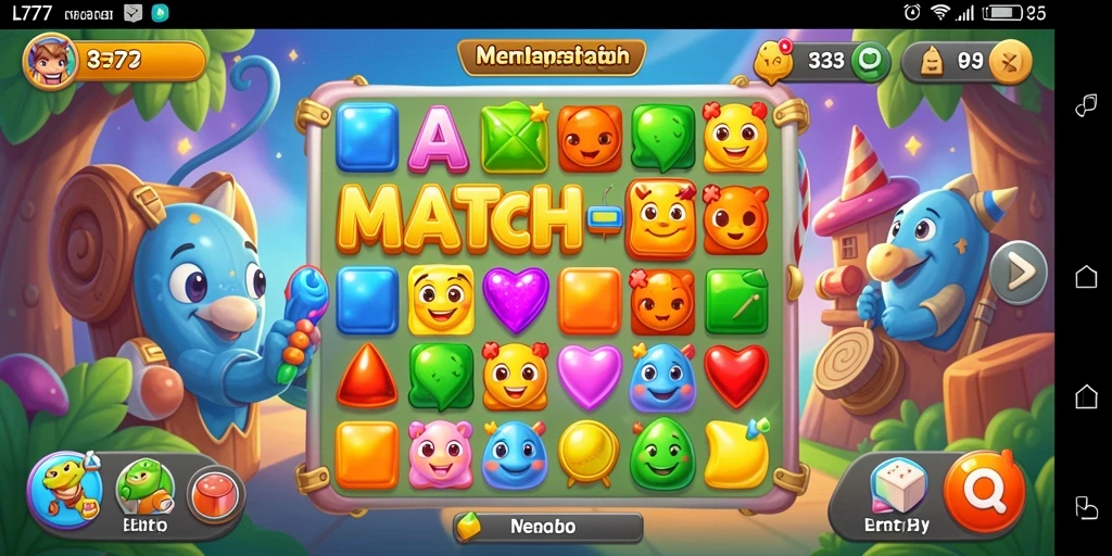 Tangkapan layar gameplay L777 dengan aksi pertandingan 3 yang seru.