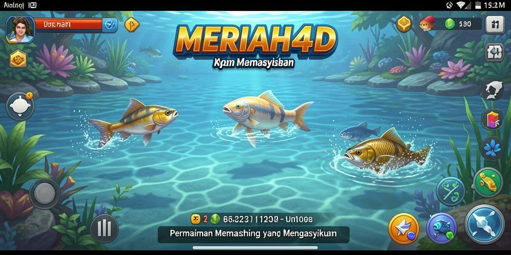 Tampilan gameplay MERIAH4D yang menampilkan pengalaman memancing yang seru.