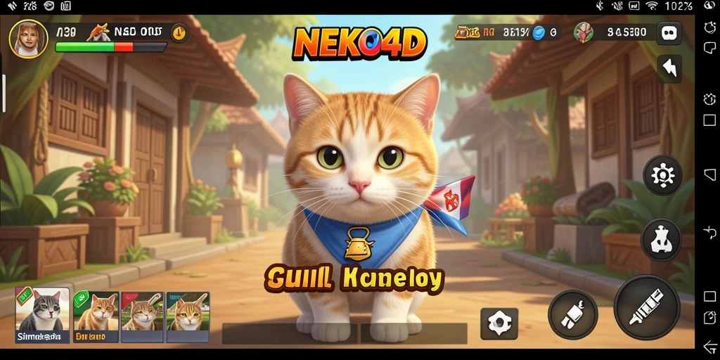 Tampilan interaksi seru dengan kucing virtual di NEKO4D.