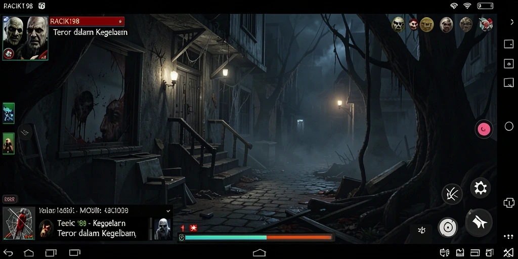 Tangkapan layar gameplay <strong>RACIK198</strong> menampilkan suasana Horror yang mencekam.