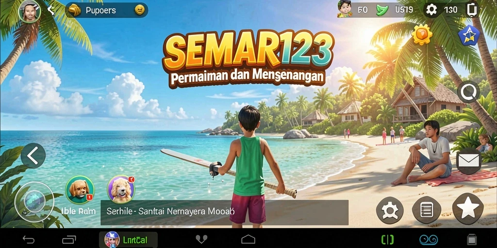 Tampilan menarik dari gameplay SEMAR123 yang penuh warna dan karakter lucu.