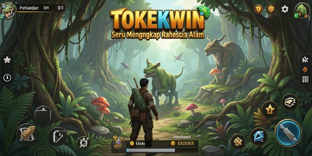 Screenshot utama TOKEKWIN menampilkan gameplay petualangan yang seru dan menakjubkan.